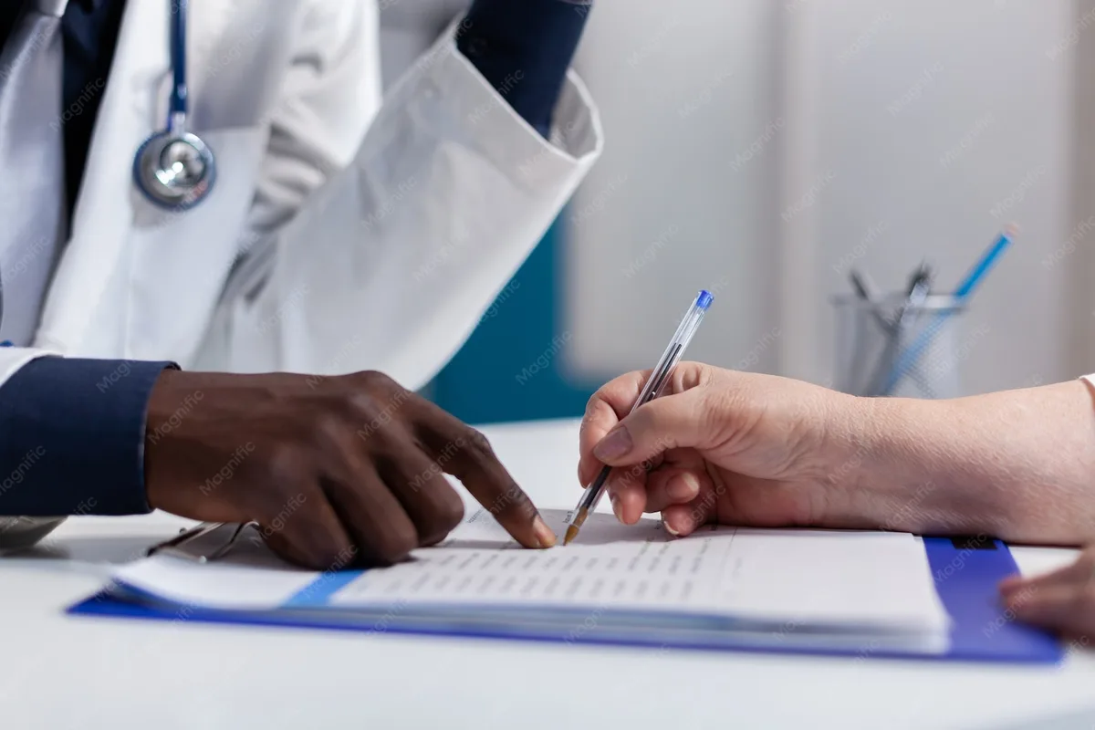 Healthcare billing desk paperwork for independent practices